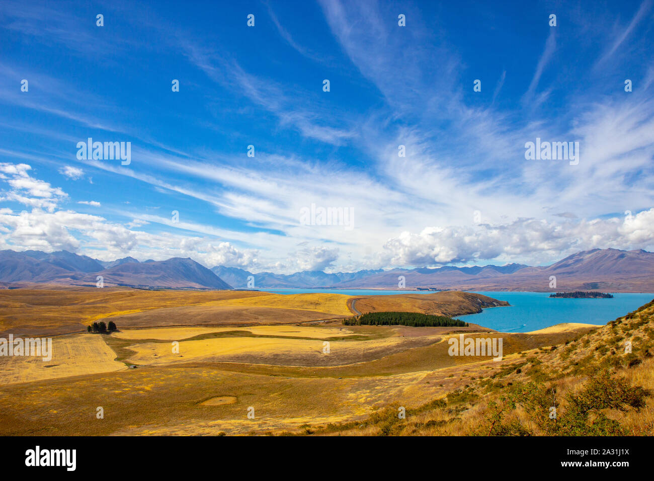 aerial view of Tekapo lake, New Zealand Stock Photo - Alamy
