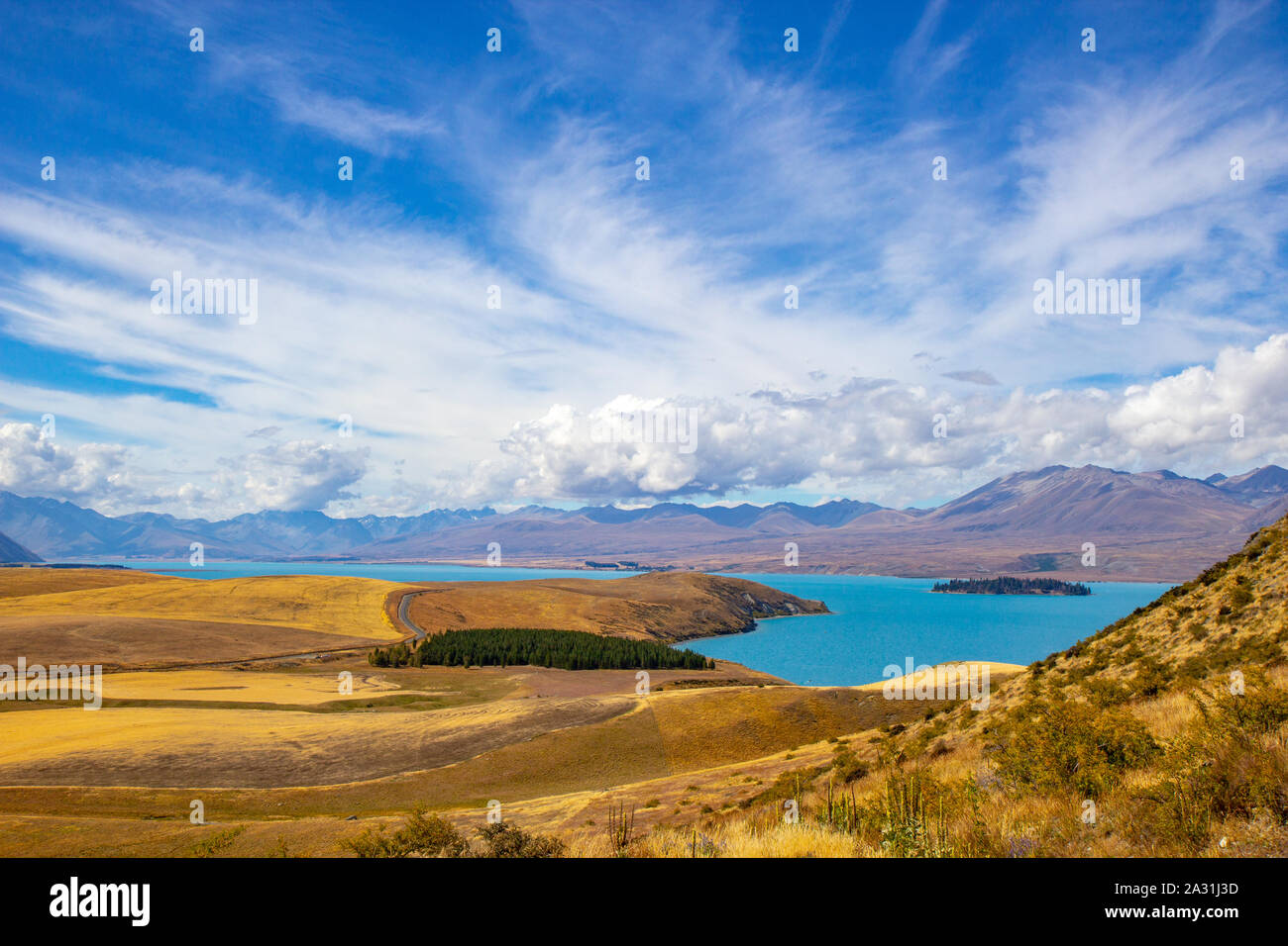 aerial view of Tekapo lake, New Zealand Stock Photo - Alamy