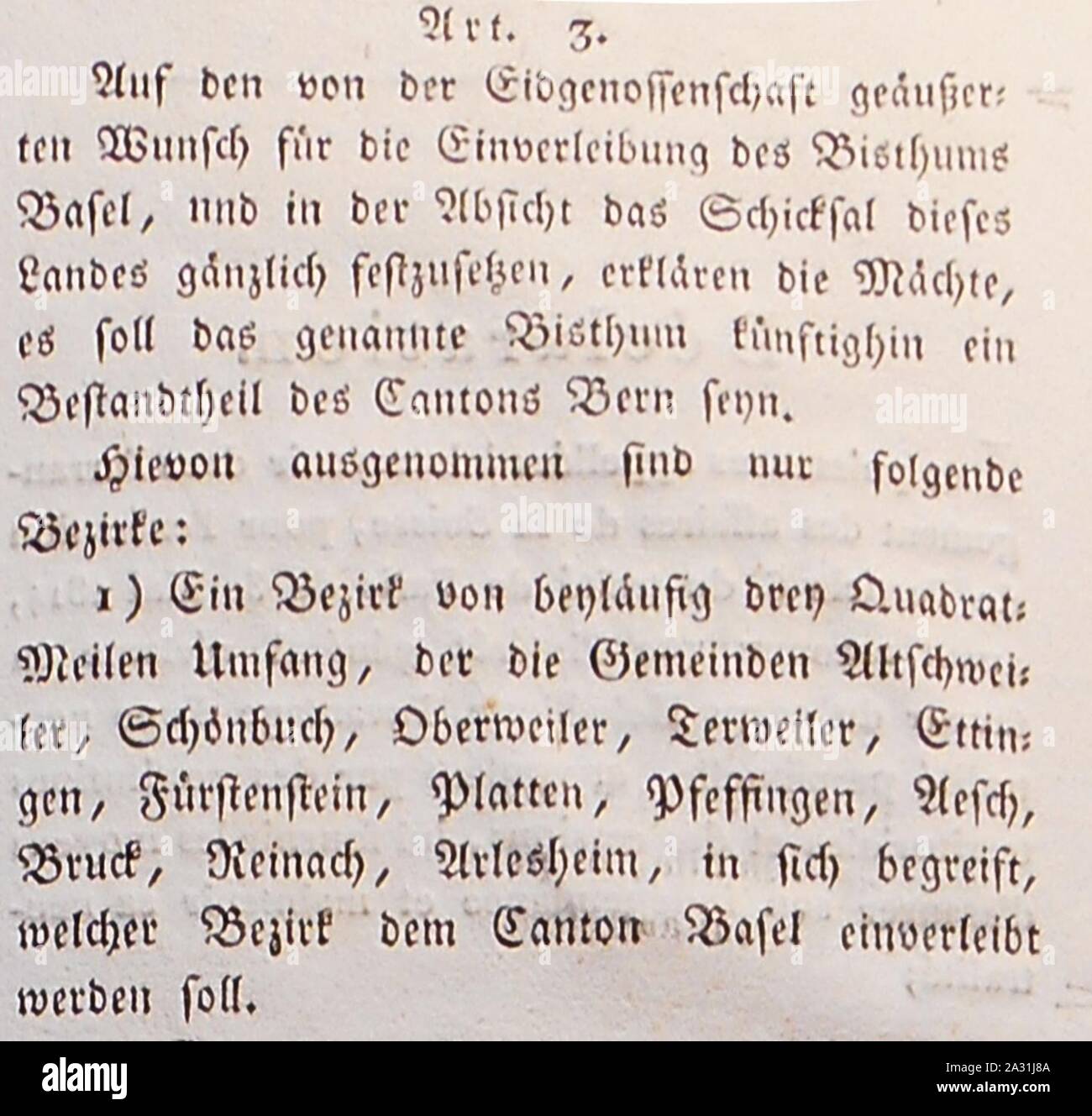 Erklärung Wiener Kongress. Stock Photo