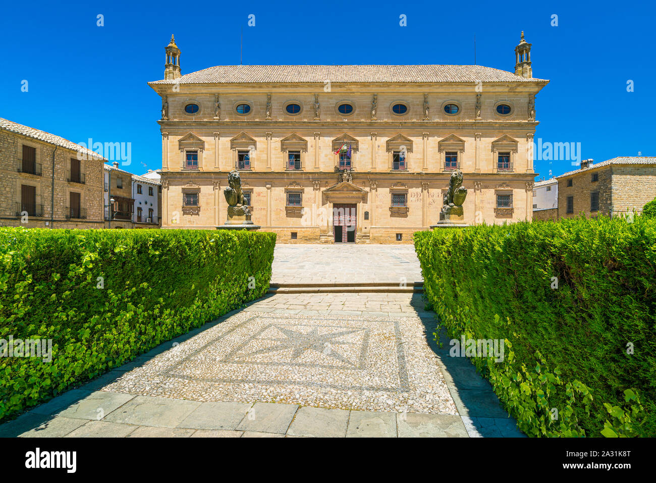 Summer sight in Ubeda with the Palacio Juan Vazquez de Molina. Jaen, Andalusia, Spain. Stock Photo