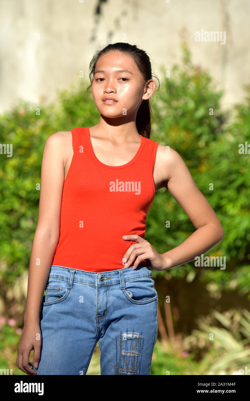A Thin Beautiful Teenager Girl Stock Photo Alamy