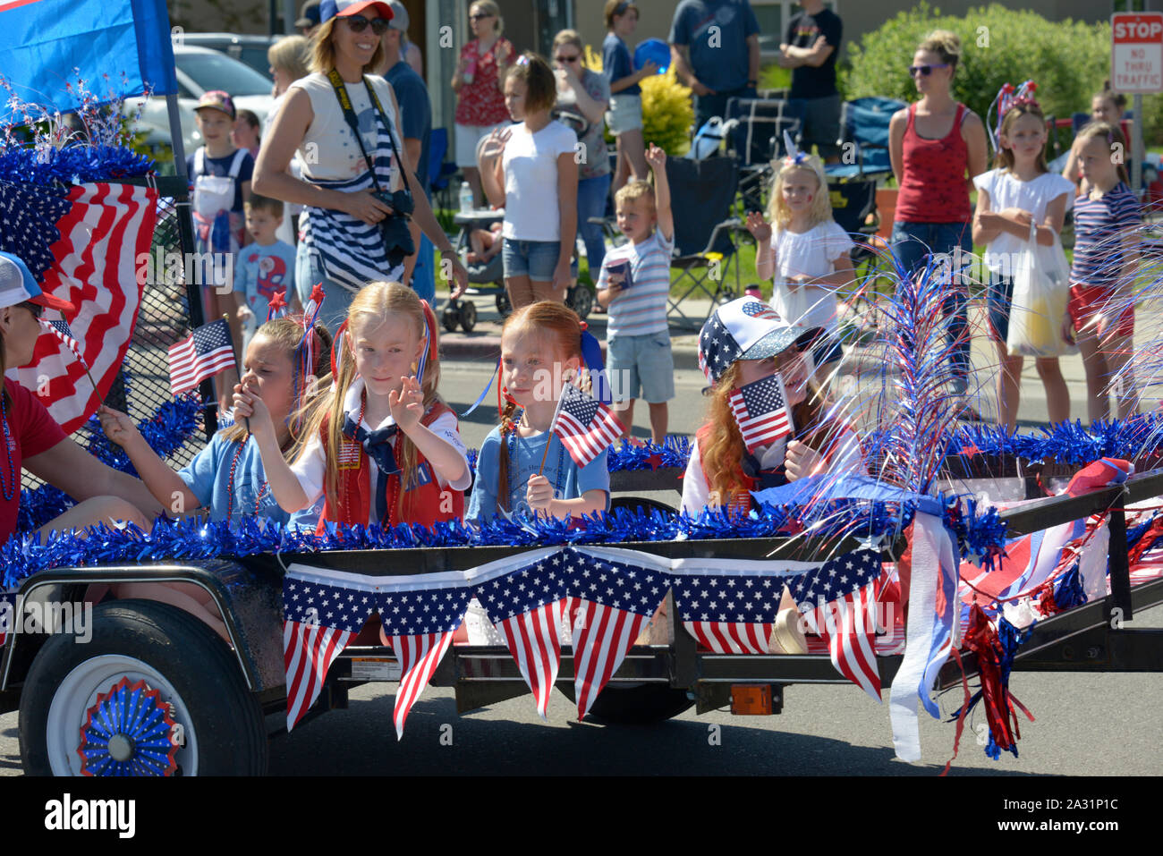 Parade Floats, American flags, Float, July 4, Independence Day, 4th of
