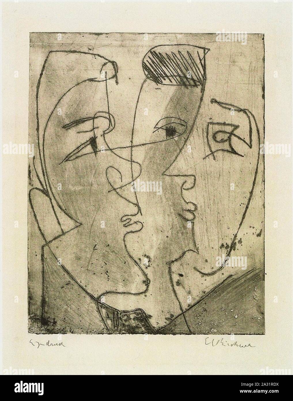 Ernst Ludwig Kirchner - Drei Gesichter -1929. Stock Photo
