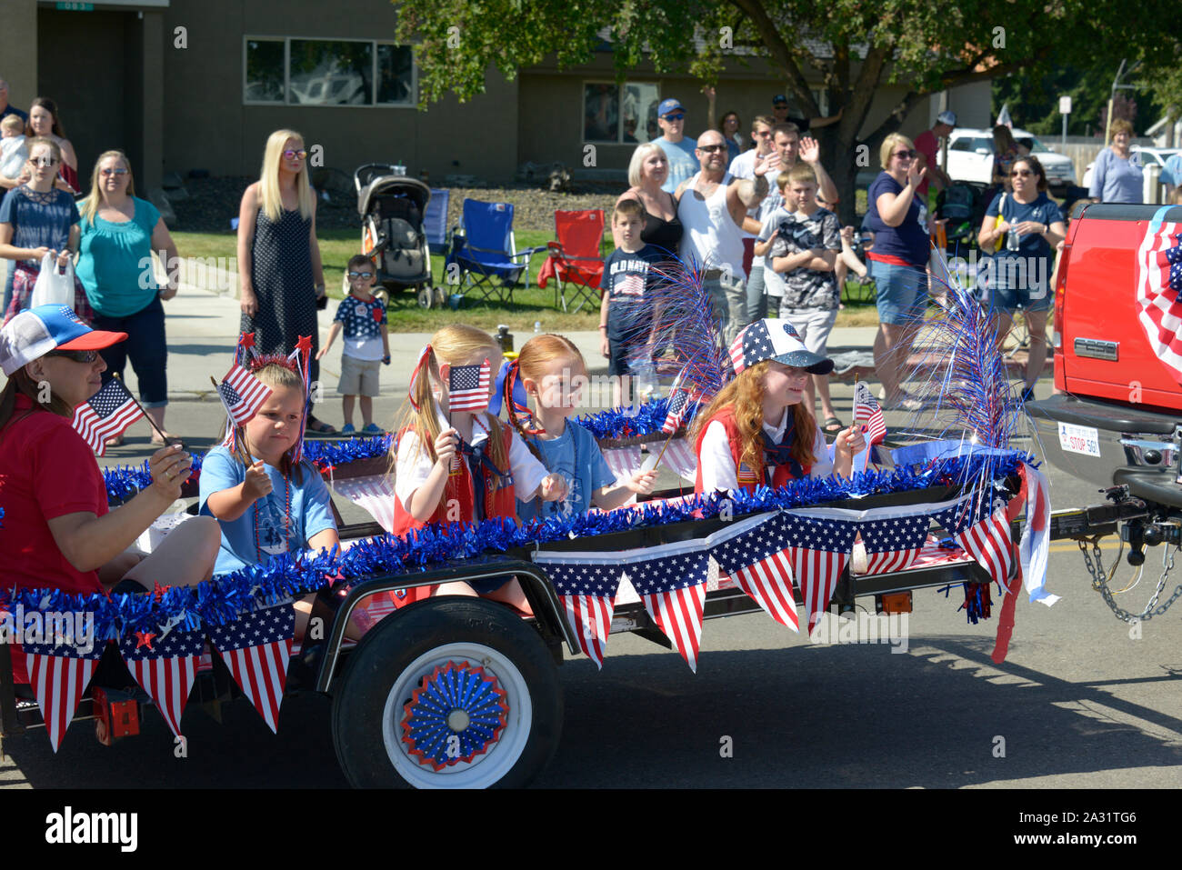 Parade Floats, American flags, Float, July 4, Independence Day, 4th of July, Fourth of July 