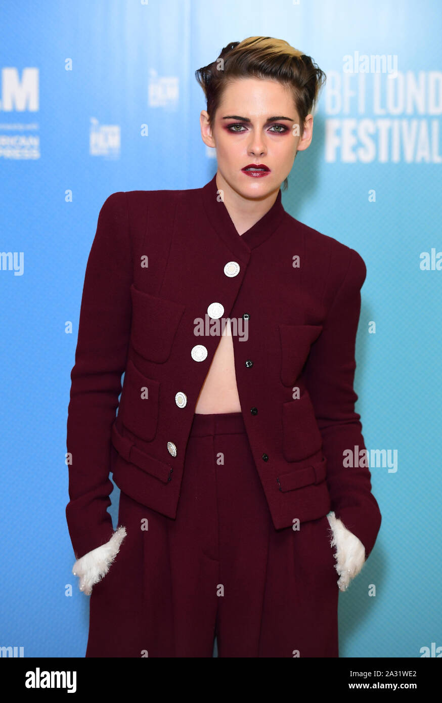 Kristen Stewart arriving at the screening of Seberg as part of the BFI