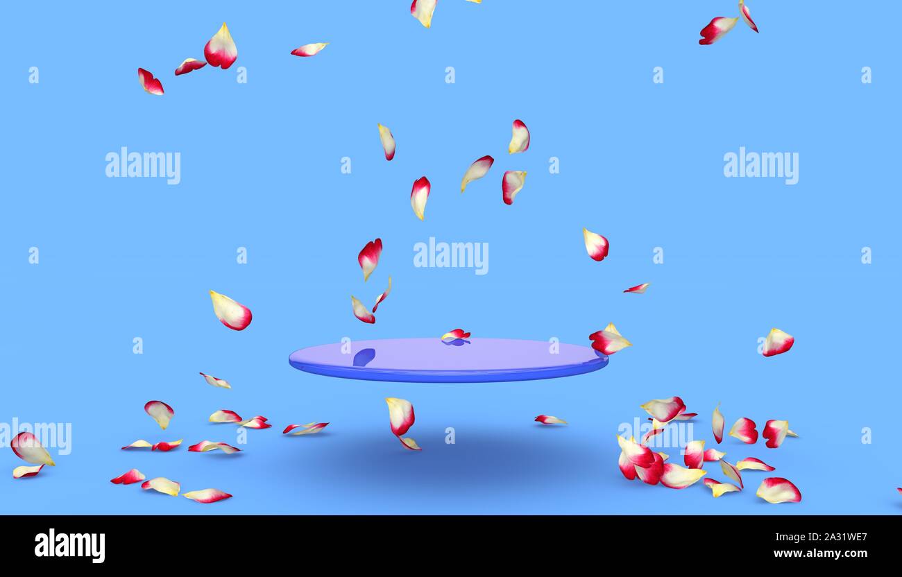 Falling blue rose flower petals hi-res stock photography and images - Alamy
