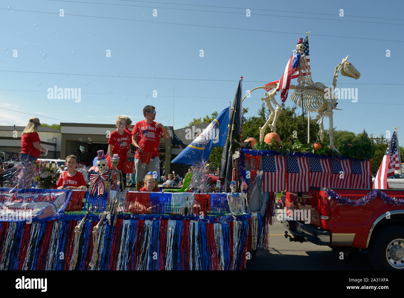 Parade Floats, American flags, Float, July 4, Independence Day, 4th of