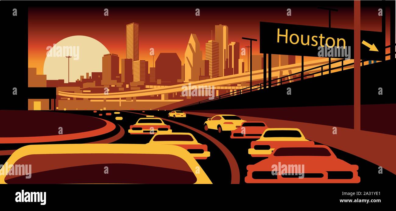 Houston Texas urban skyline Stock Vector Image & Art - Alamy