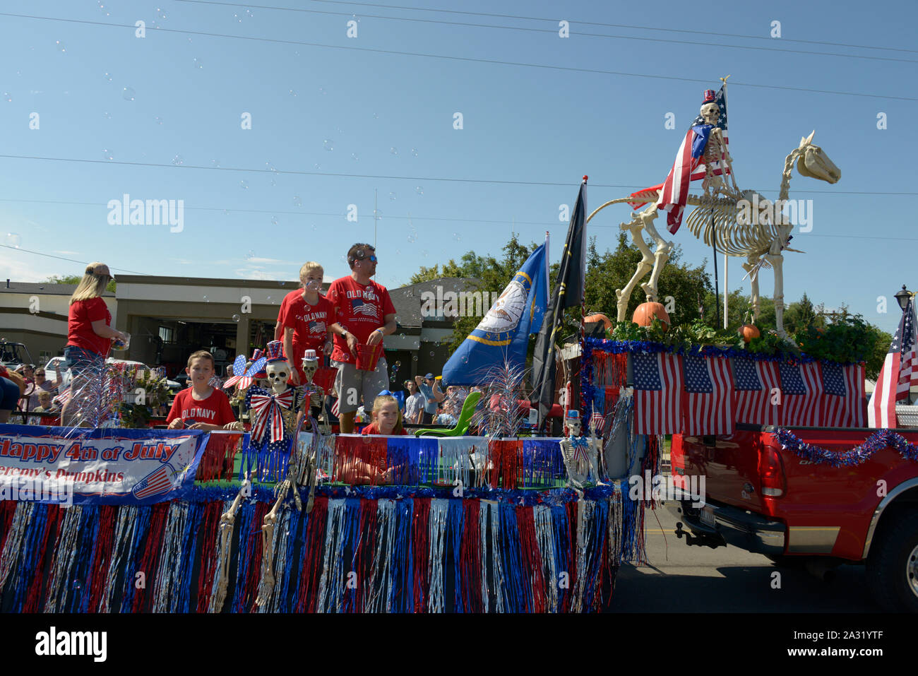 Parade Floats, American flags, Float, July 4, Independence Day, 4th of