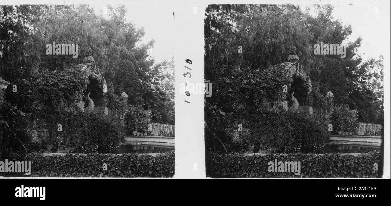 Escala del jardí de la casa dels Güell. Stock Photo