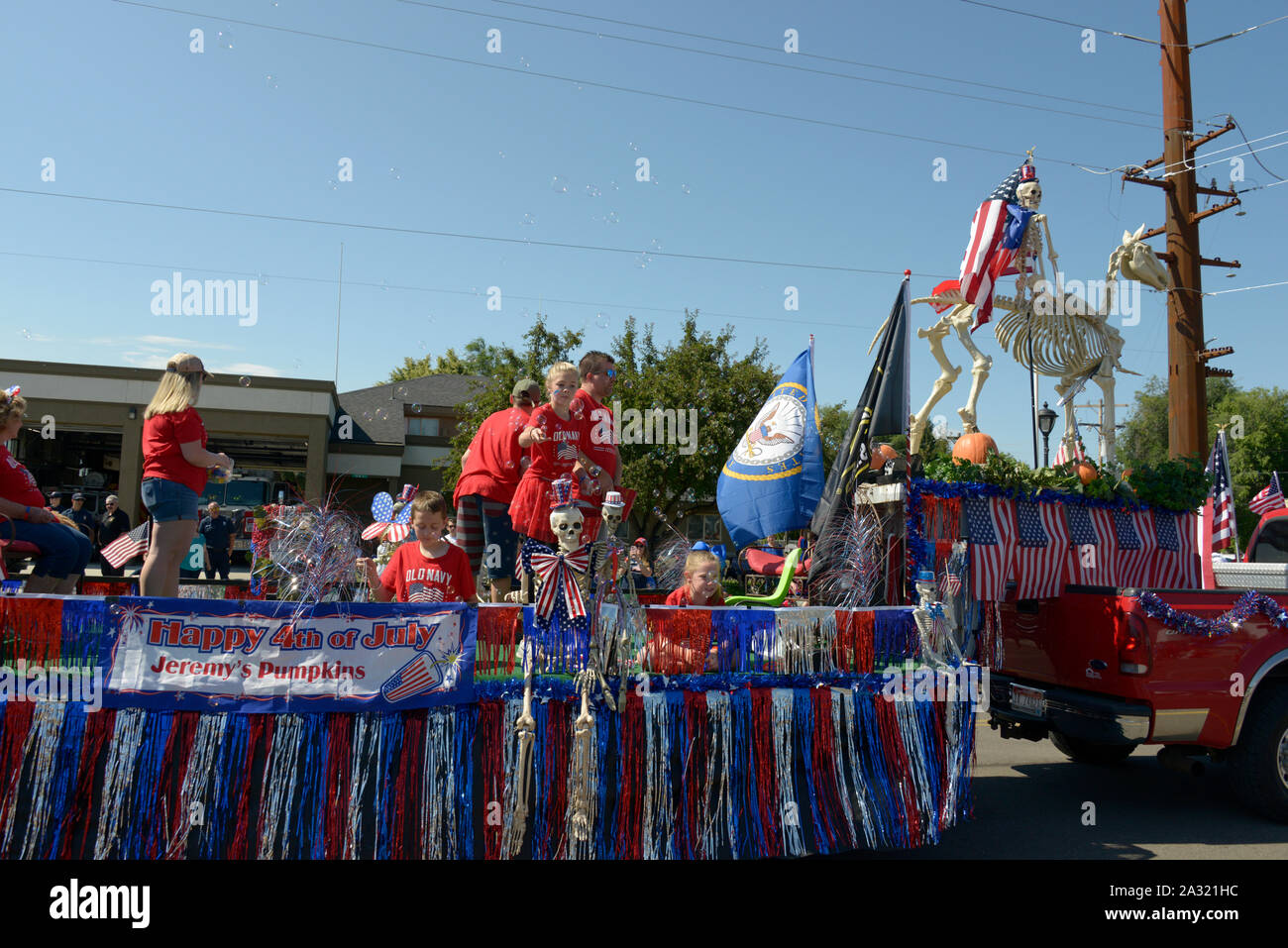 Parade Floats, American flags, Float, July 4, Independence Day, 4th of