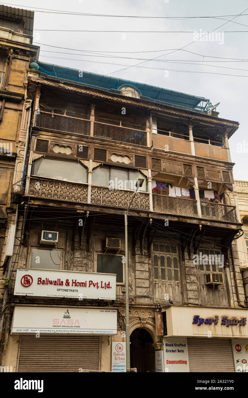 Mumbai ,Maharashtra India August 12 2019 India Mumbai Maharashtra old buildings at Mumbai street at fort in Maharashtra India August 12,2019 Stock Photo