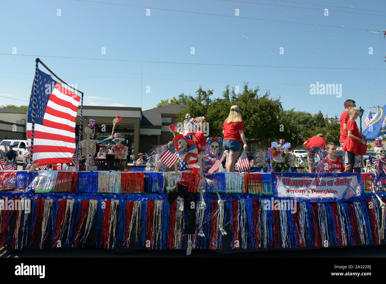 Parade Floats, American flags, Float, July 4, Independence Day, 4th of