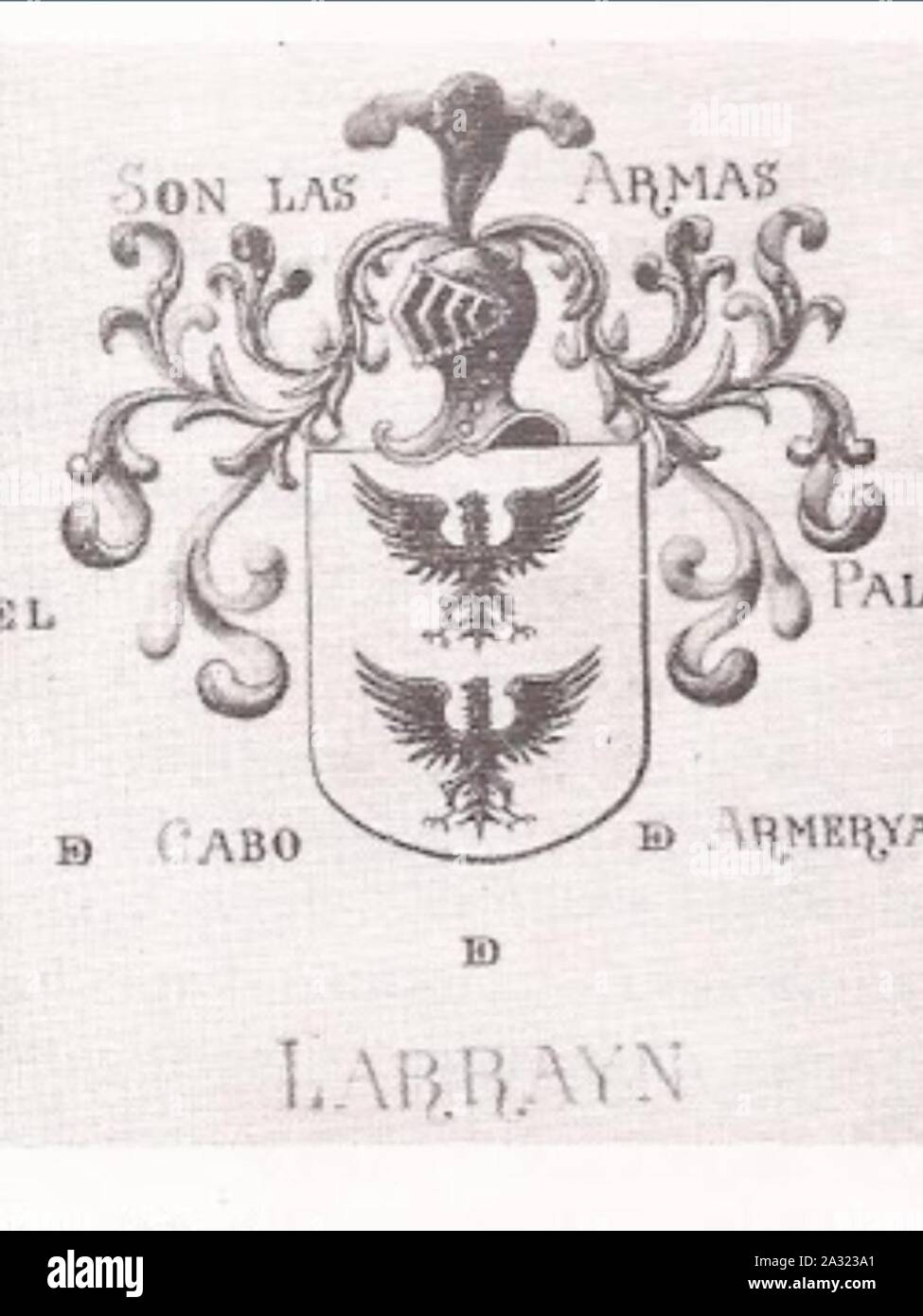 Escudo de armas de la Falmilia Larraín. Stock Photo