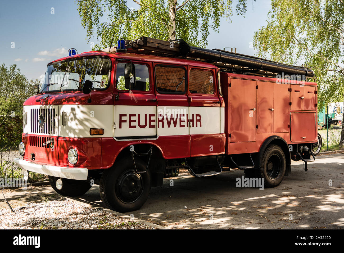 Old GDR Fire Department Retro Stock Photo