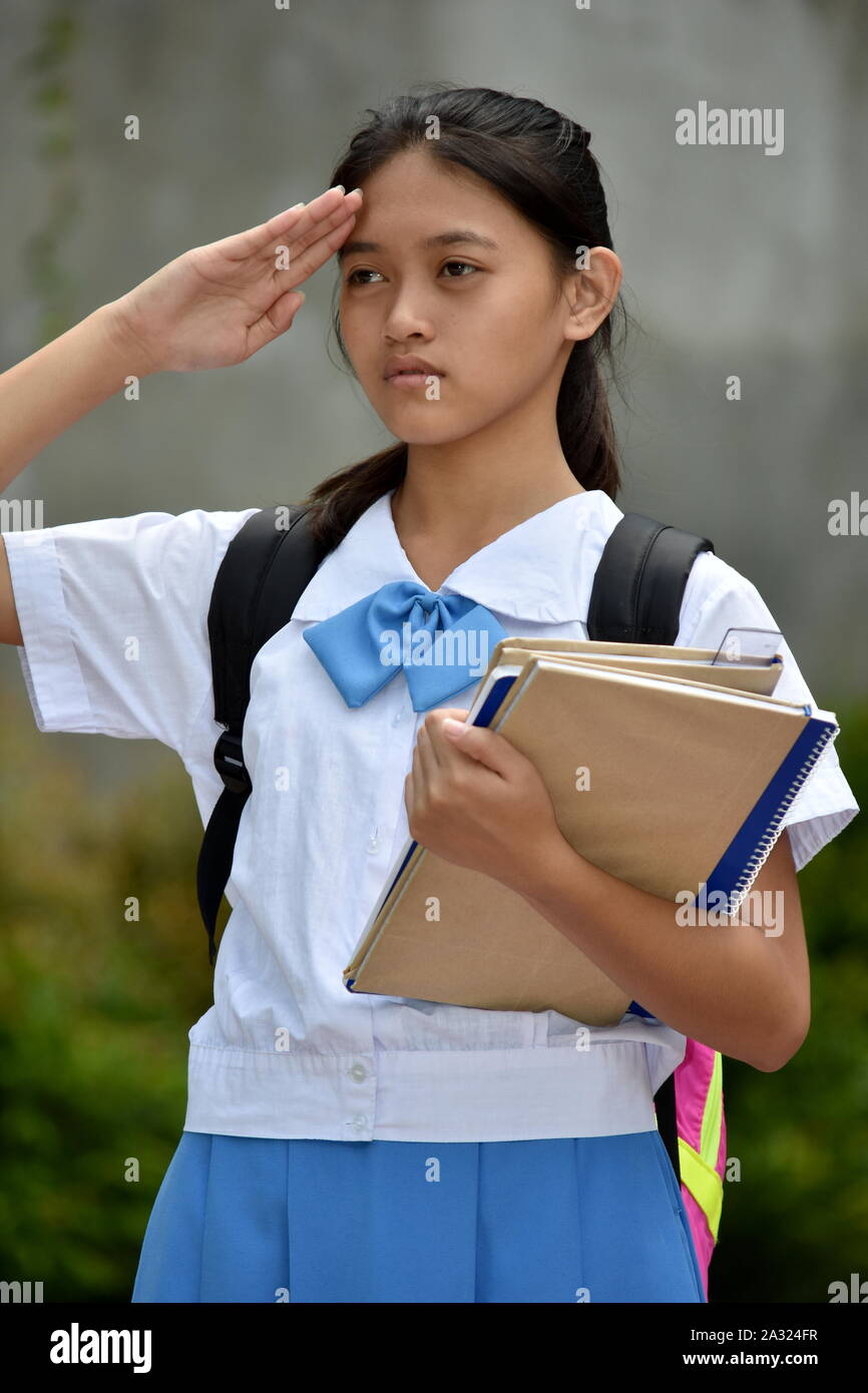 filipina schoolgirls$ A Cute Filipina School Girl Saluting Stock Photo - Alamy