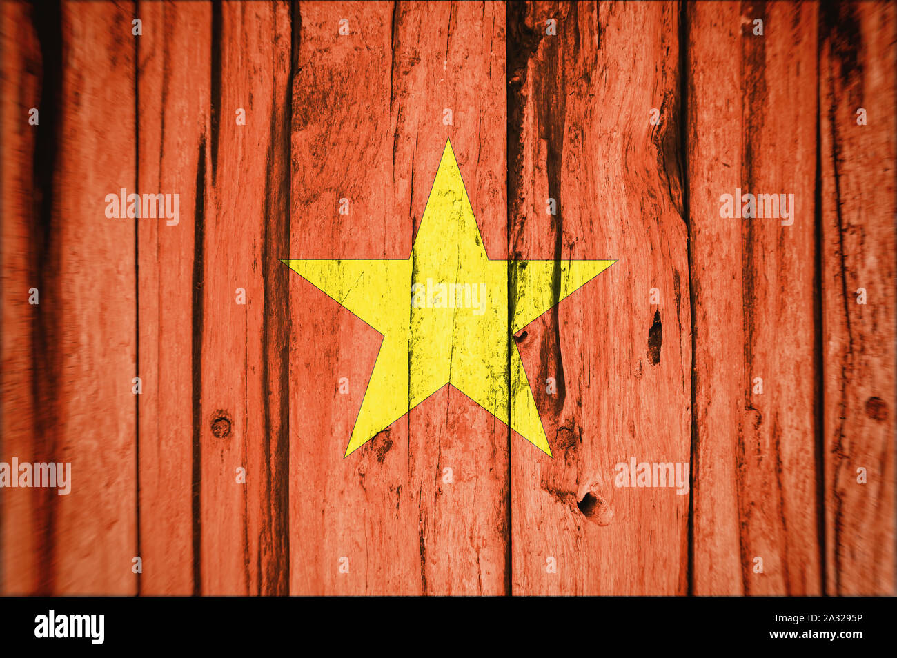 Flag of Vietnam on a wooden background Stock Photo - Alamy