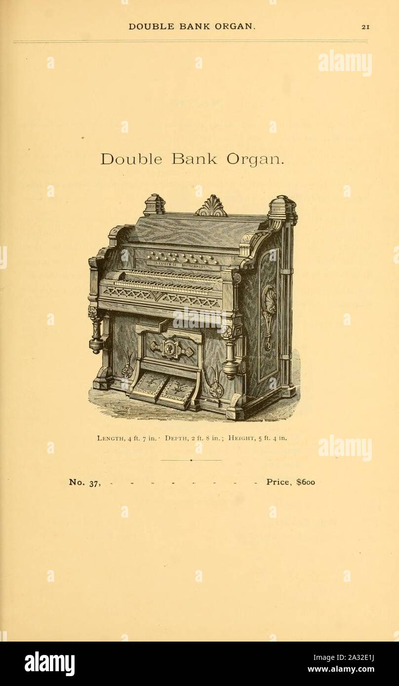 Estey Double Bank Organ (No.37), Illustrated Catalogue of Cottage