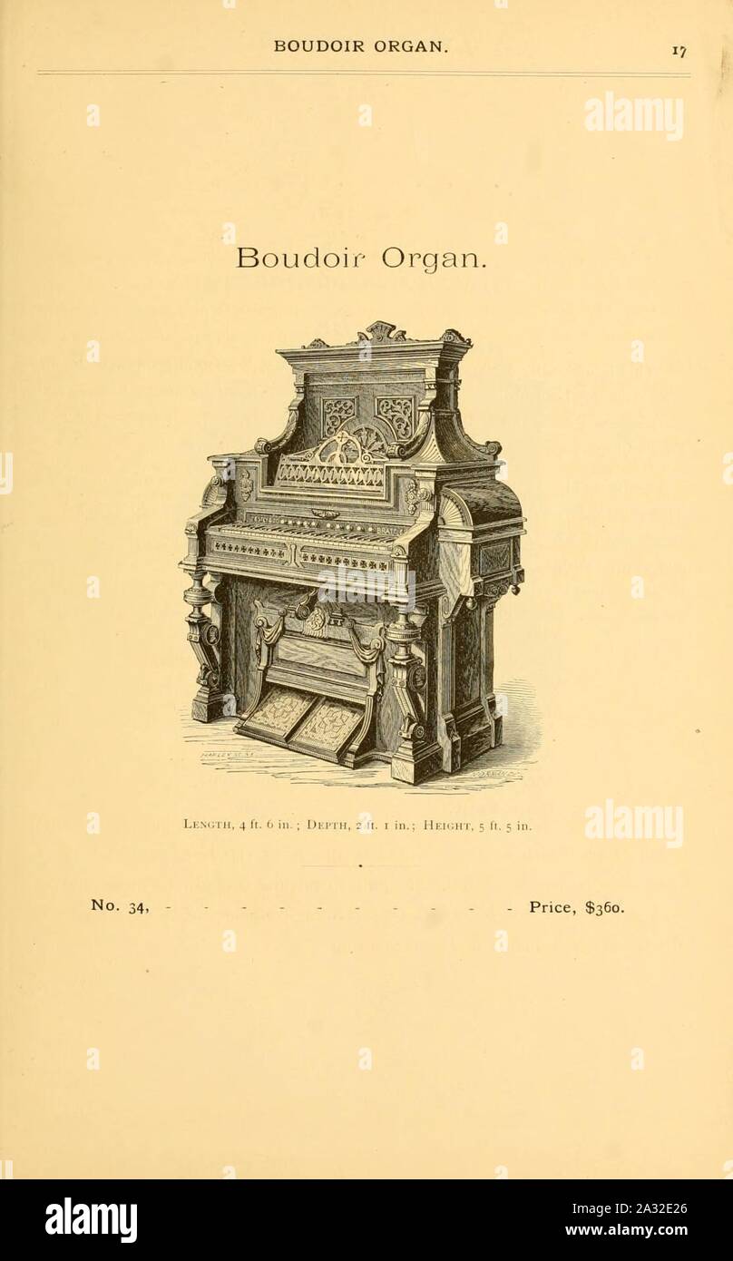 Estey Boudoir Organ (No.34), Illustrated Catalogue of Cottage Organs