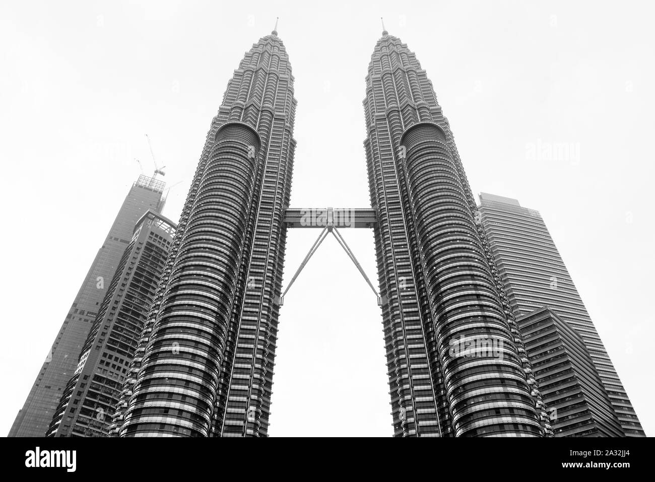 The Famous Petronas Towers In Kuala Lumpur, Malaysia Stock Photo