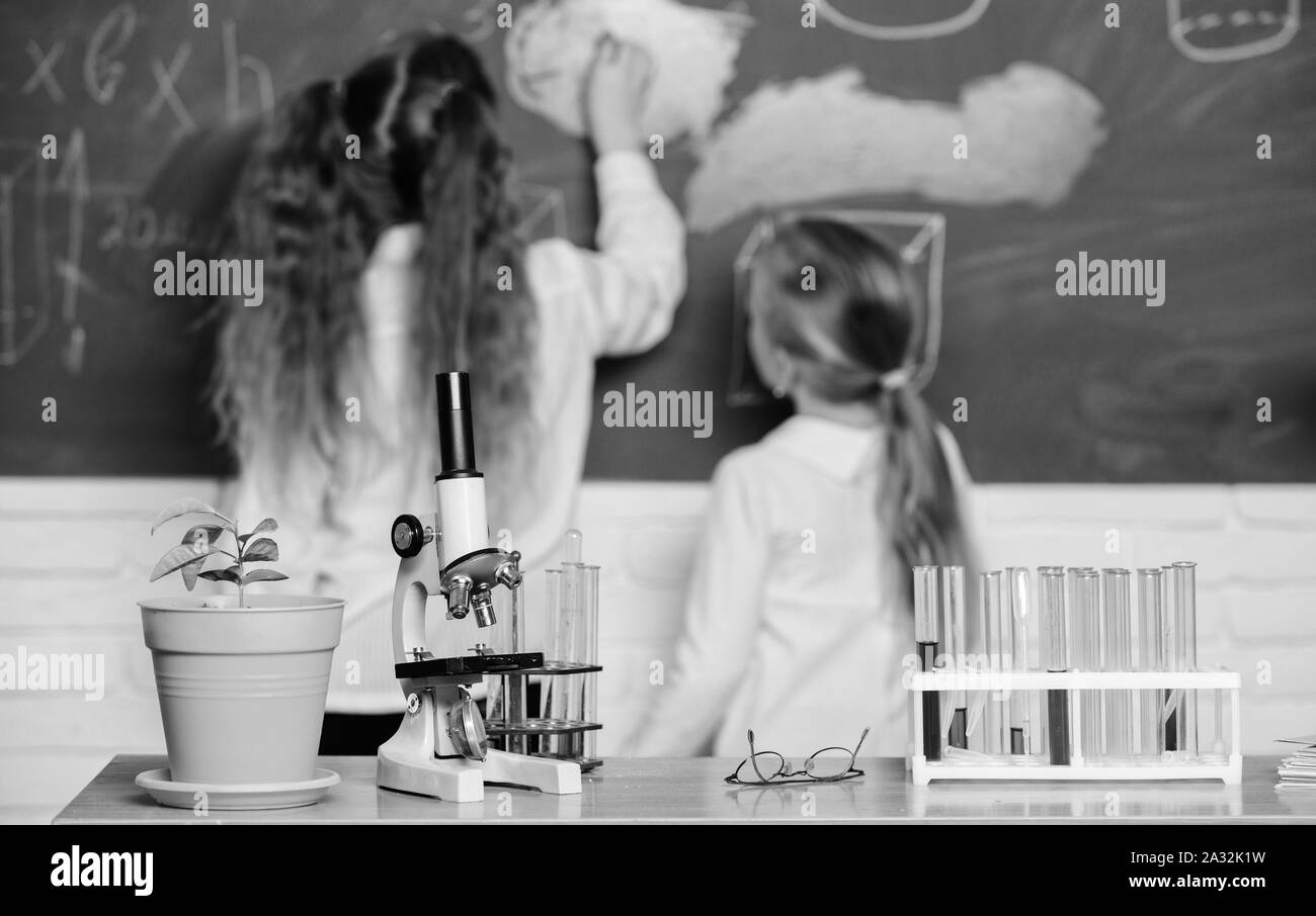 Science matters. Laboratory school classroom. School children in