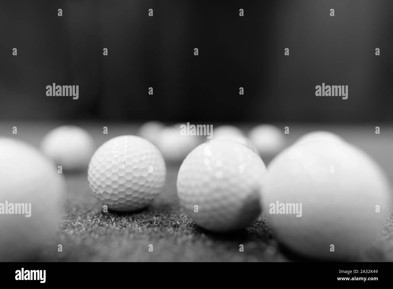 Golf Balls On Ground Shot in Black And White Stock Photo Alamy