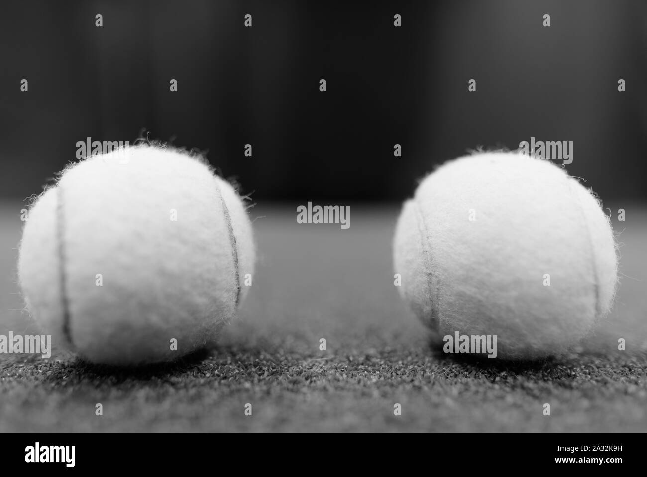 Tennis Balls On Ground Shot in Black And White Stock Photo Alamy