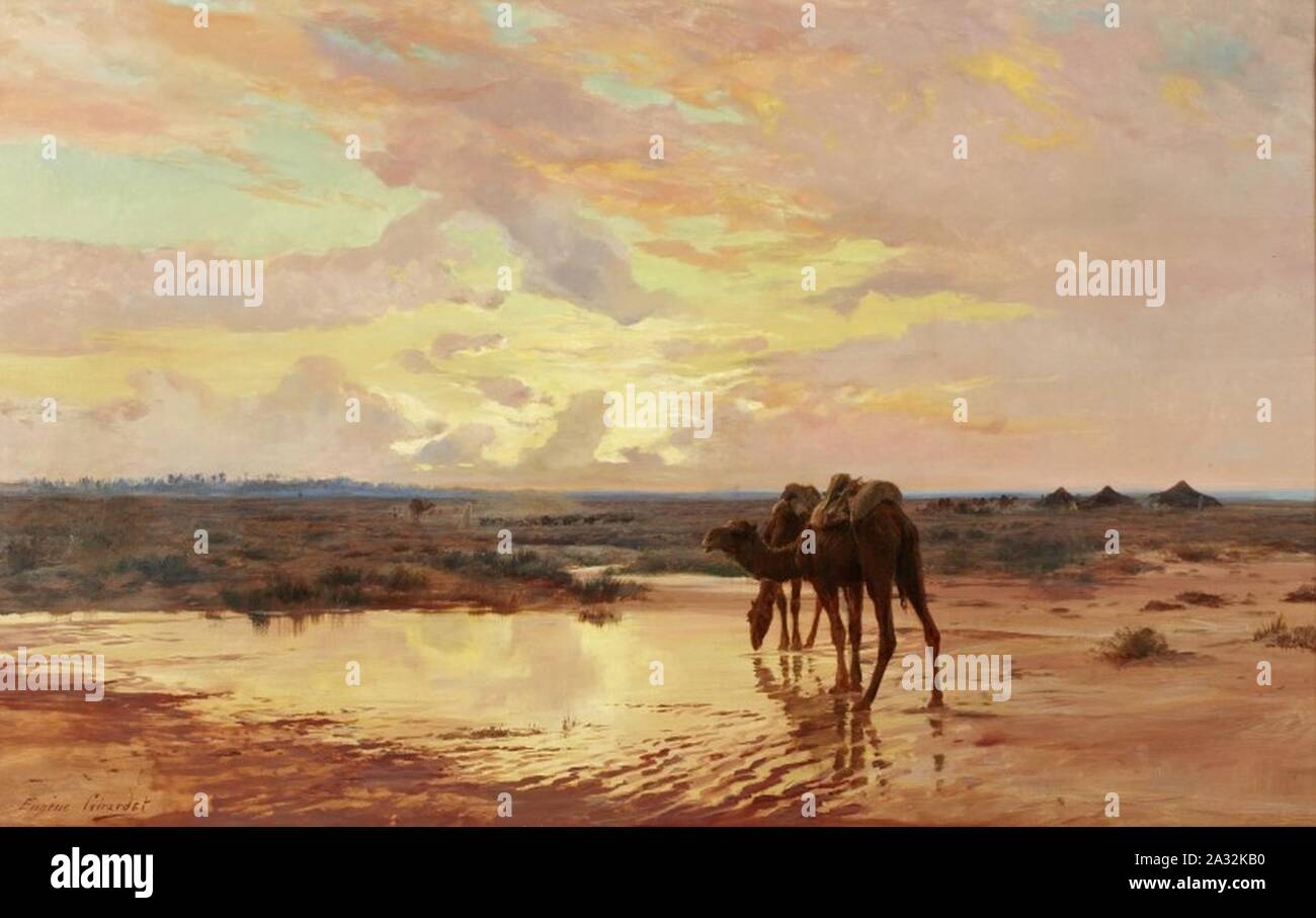 Eugène Alexis Girardet - Dans les hauts plateaux, après l'orage. Stock Photo