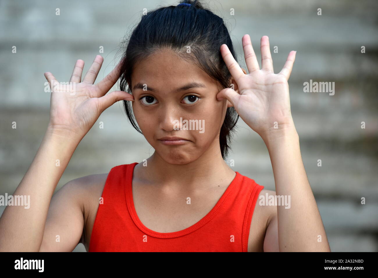 Girl Teenage Making Faces Hi Res Stock Photography And Images Alamy