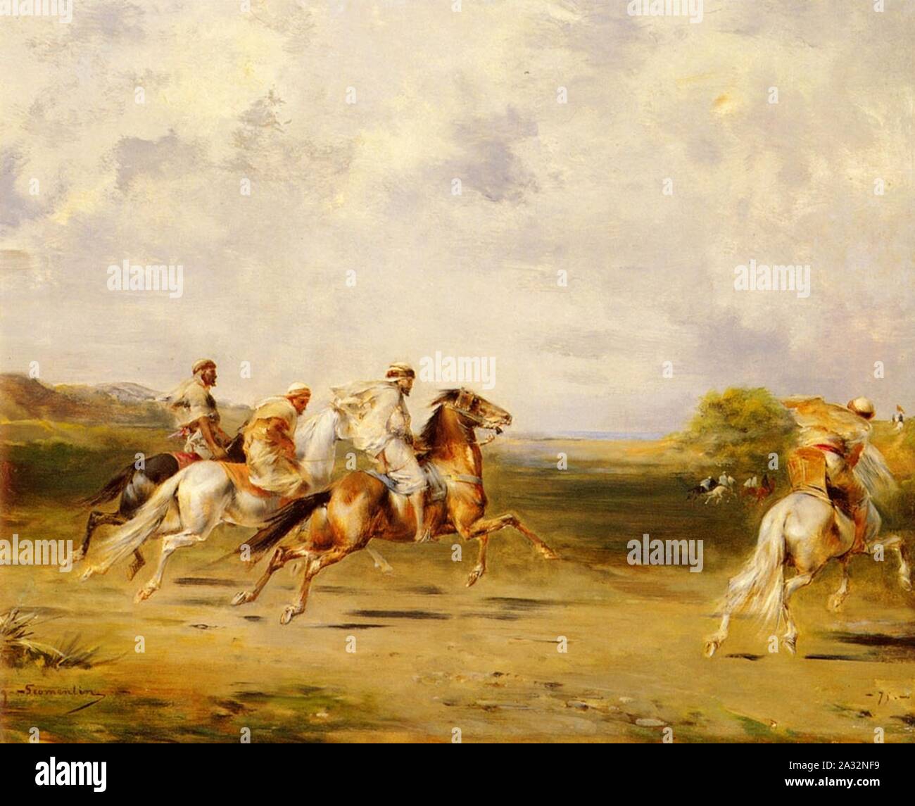 Eugene Fromentin Arab Horsemen. Stock Photo