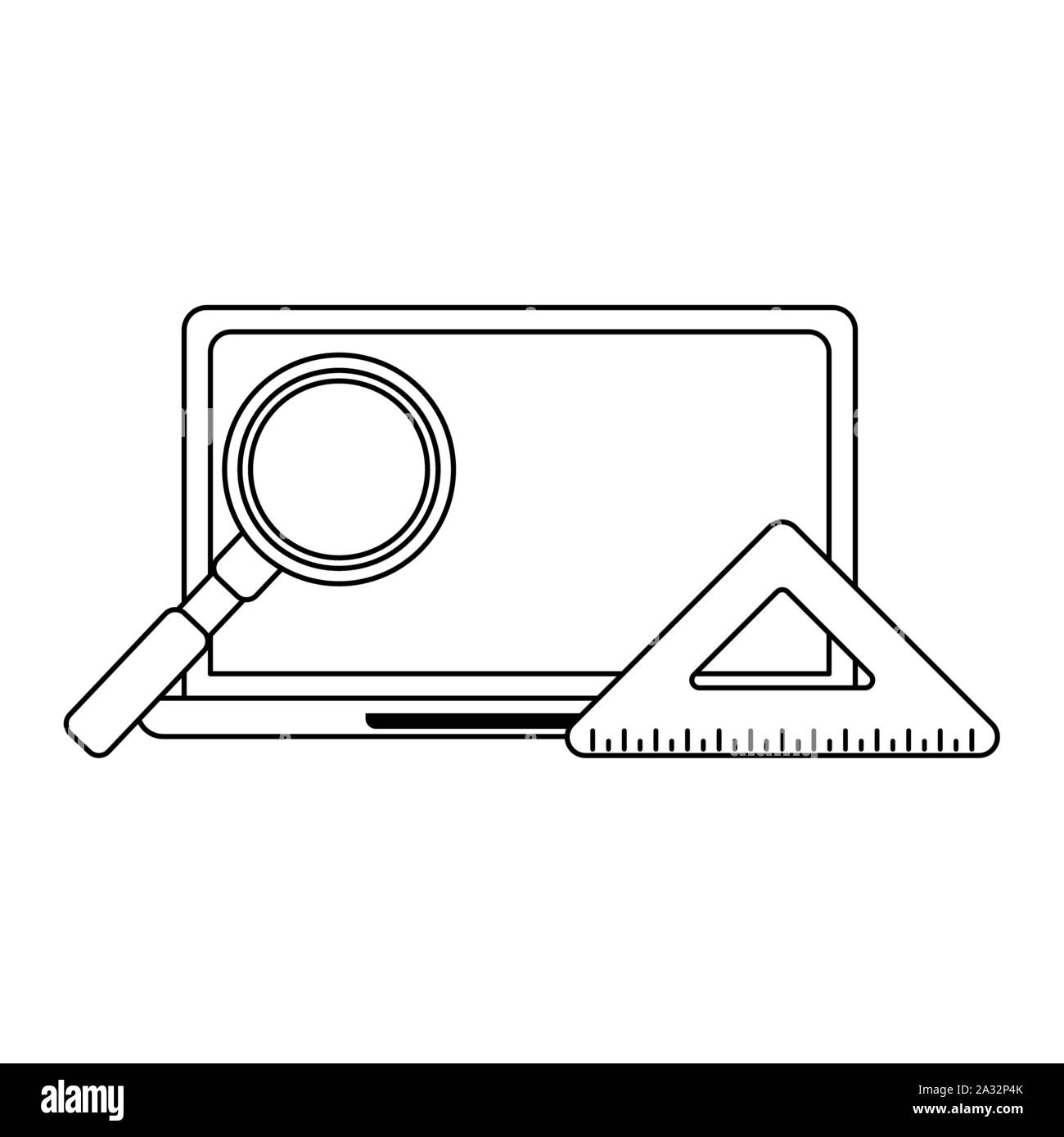 Magnifying Glass And Technology Design Stock Vector Image Art Alamy