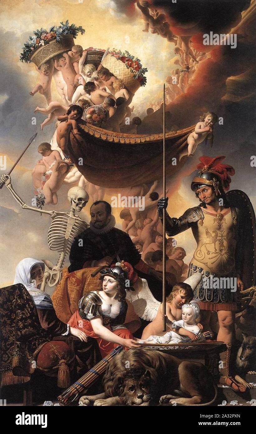 Allegory of the Birth of Frederik Hendrik c1650 Caesar van Everdingen. Stock Photo