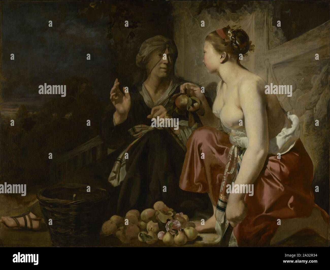 Caesar van Everdingen (attrib.) - Vertumnus and Pomona, c. 1650. Stock Photo