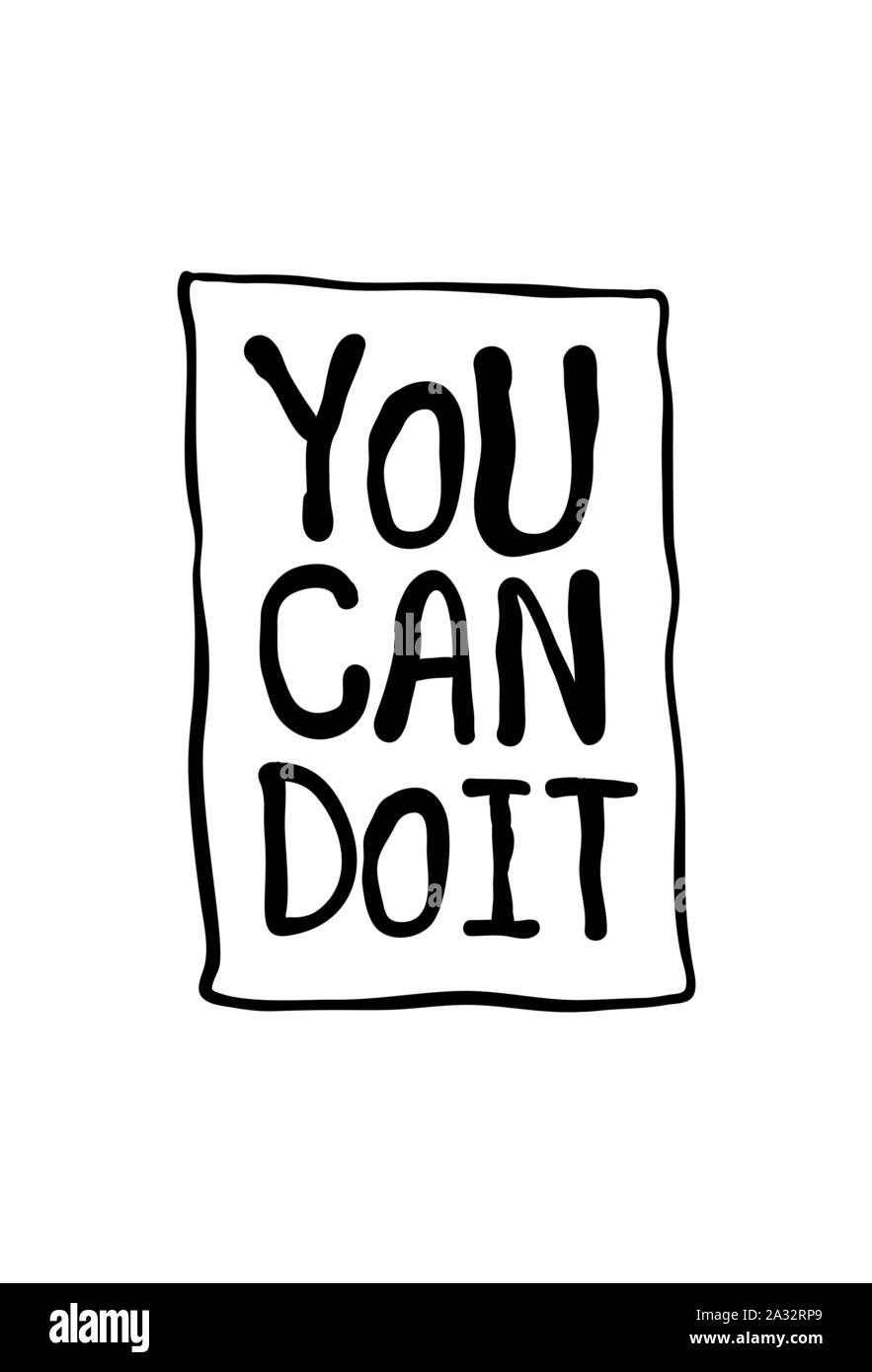 You can Do It motivation text lettering Stock Vector
