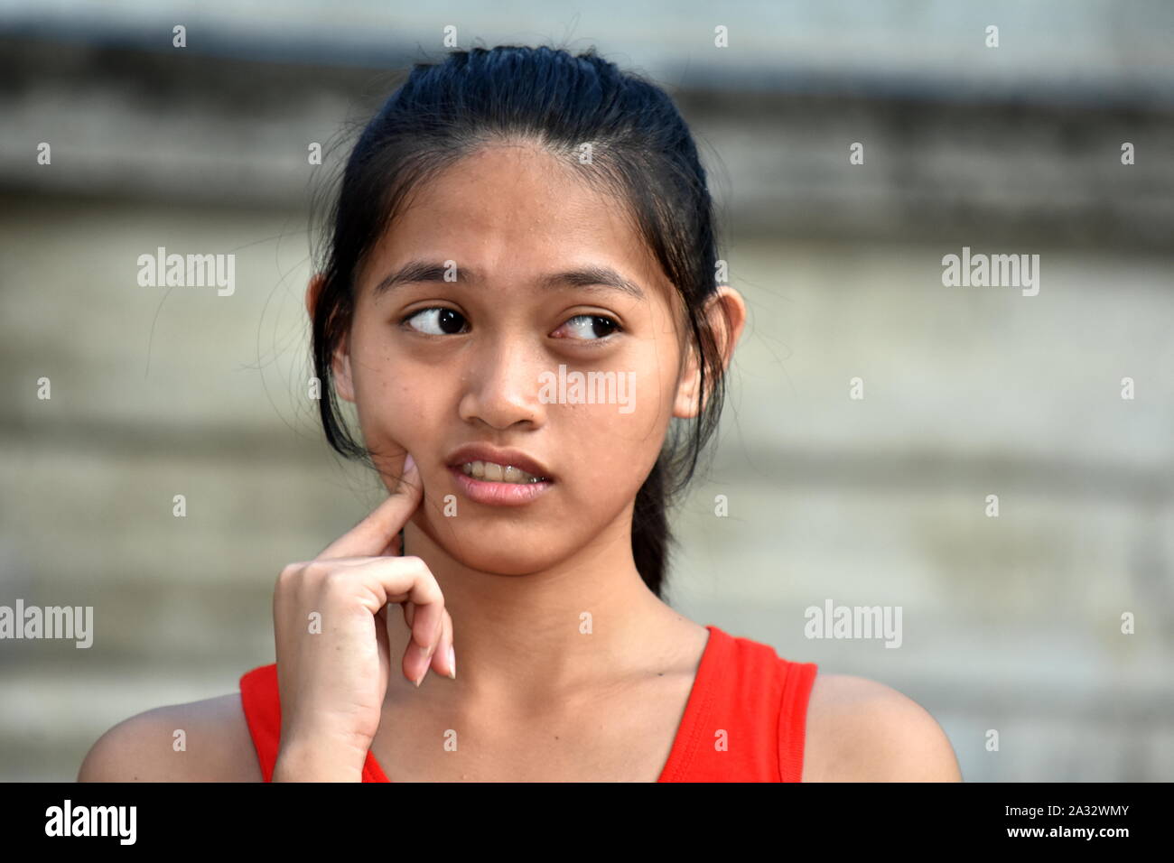 An A Youngster With Toothache Stock Photo