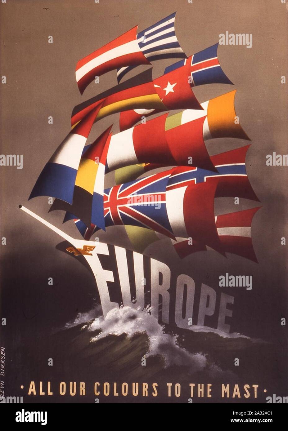 Europe Plan Marshall. Poster 1947. Stock Photo
