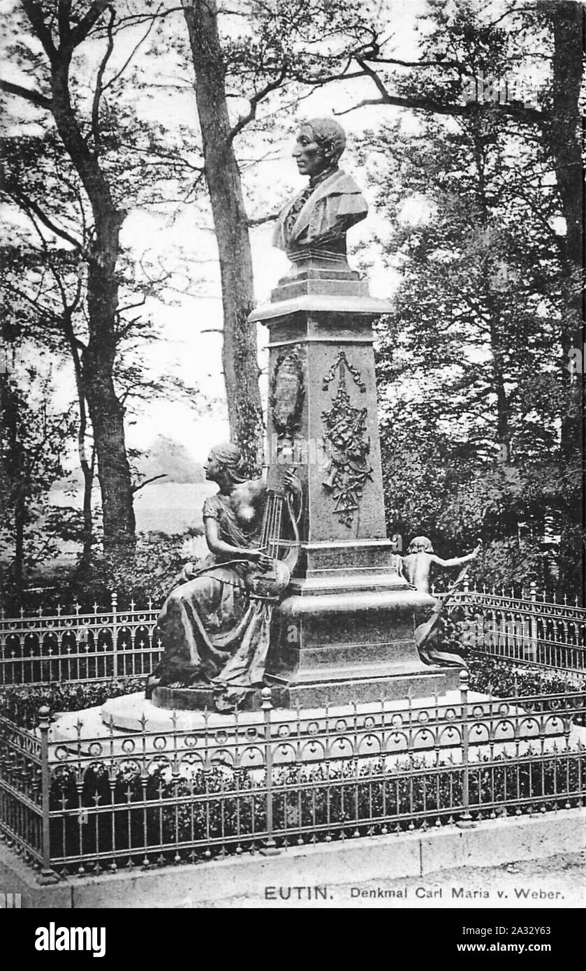Eutin Damals – Carl Maria von Weber – Denkmal – Paul Peterich – Ludwig Groos. Stock Photo