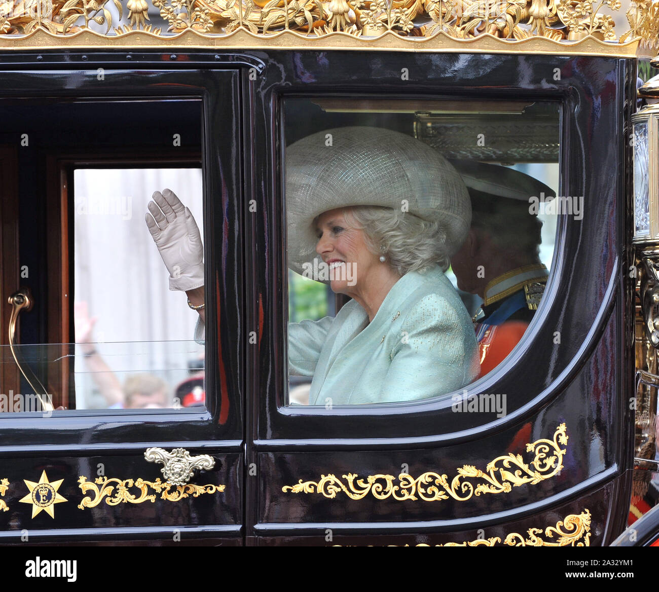 LONDON, UK. April 29, 2011: Camilla Duchess of Cornwall leaving Westminster Abbey following the royal wedding of Prince William & Kate Middleton. © 2011 Paul Smith / Featureflash Stock Photo