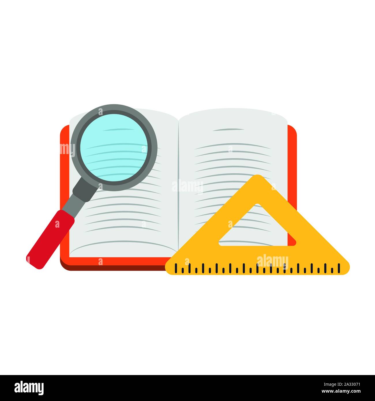 magnifying glass and academic book design Stock Vector Image & Art - Alamy