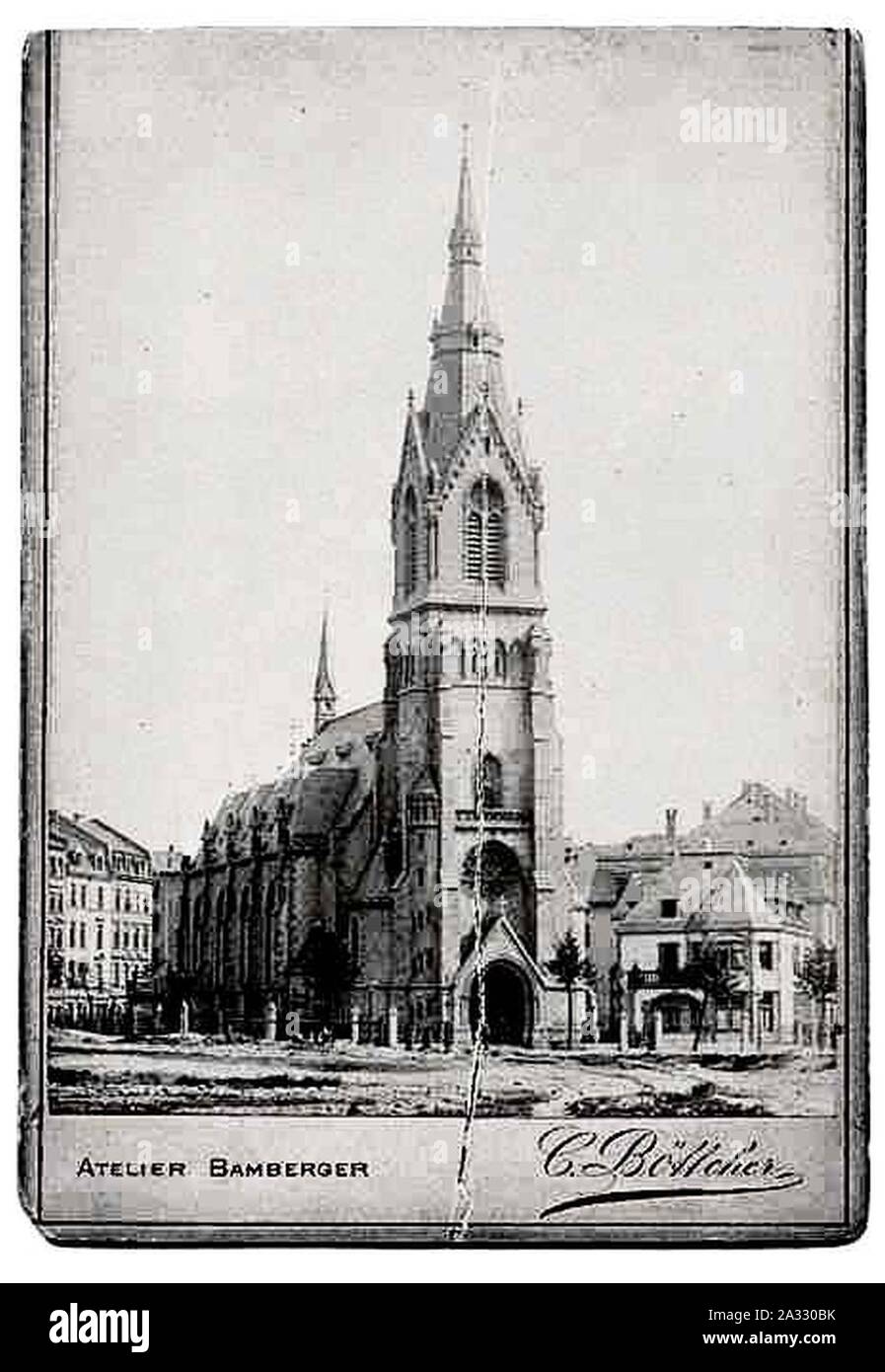 Evangelisch-Lutherische Kirch in Frankfurt, Architekten Neher u. von Kauffmann, Frankfurt, 1893 Stock Photo