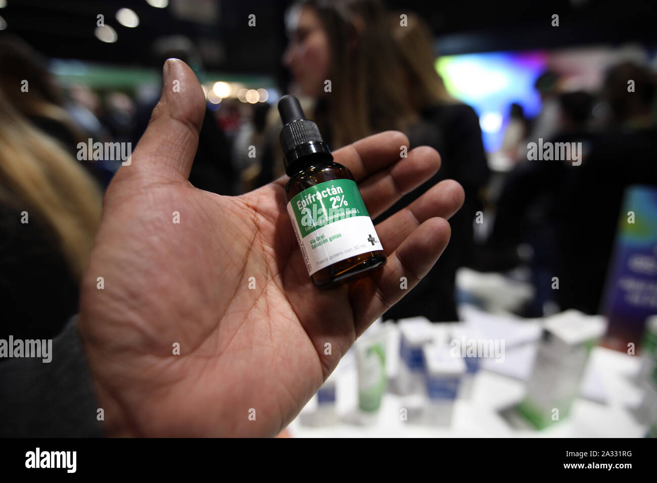 Buenos Aires, Buenos Aires, Argentina. 4th Oct, 2019. Expo Cannabis Argentina is the first major cannabis exhibition in the country. Cannabis medicinal oil, elements for cultivation and paraphernalia were presented. Credit: Claudio Santisteban/ZUMA Wire/Alamy Live News Stock Photo