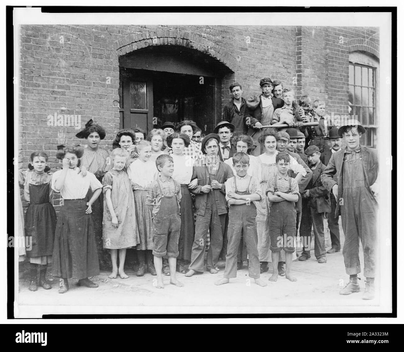 Every one of these was working in North Pownal Vermont cotton mill and work was slack. Stock Photo