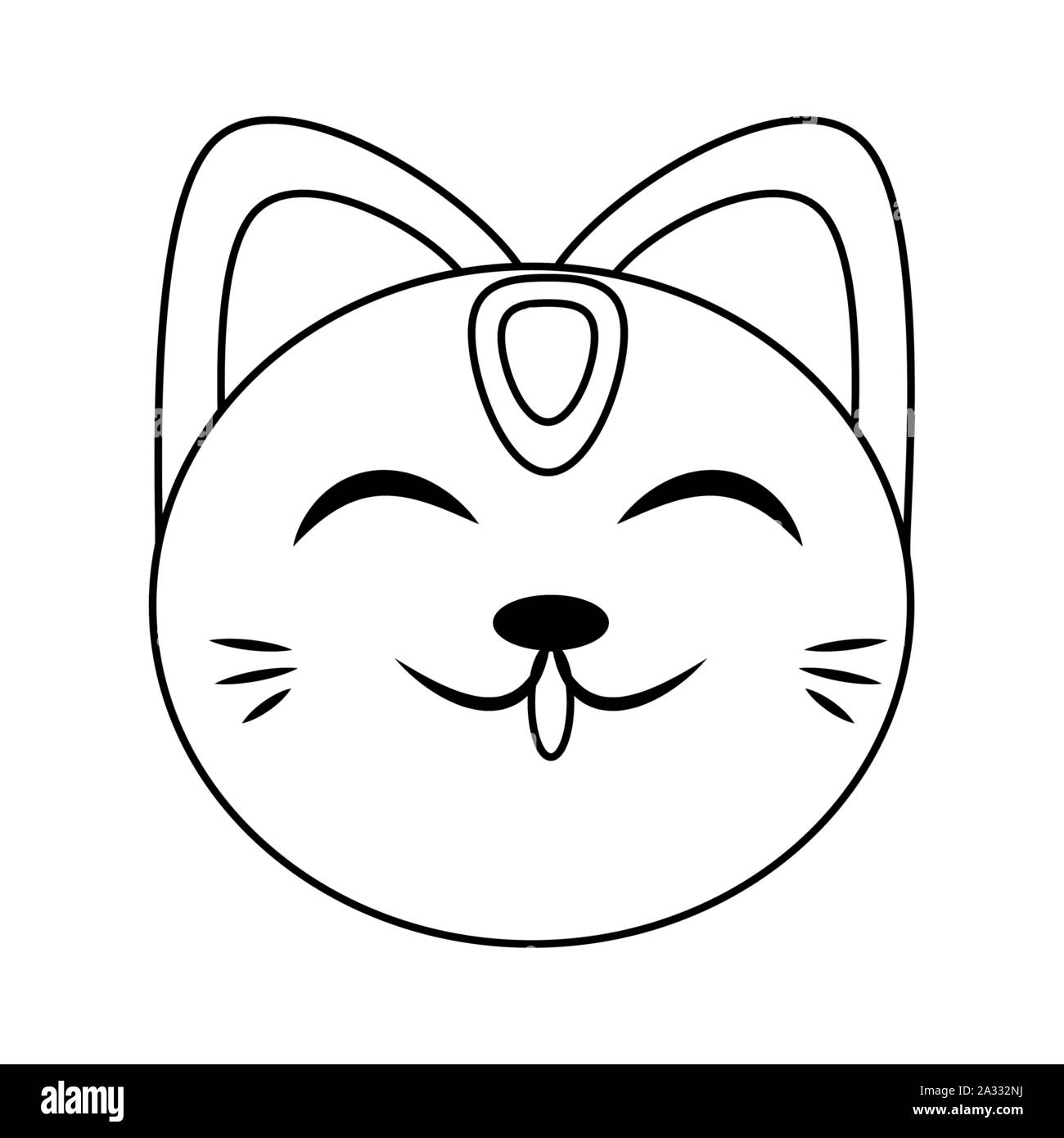Chinese Cat icon Stock Vector Image & Art Alamy