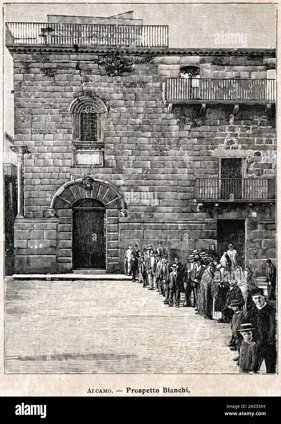 Ex chiesa di San Nicolò di Bari (stampa antica del 1900). Stock Photo