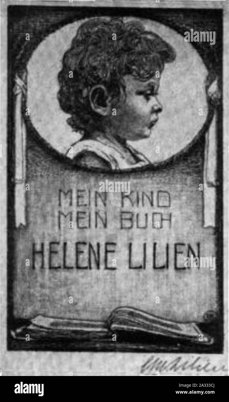 Ex Libris Helene Lilien. Stock Photo