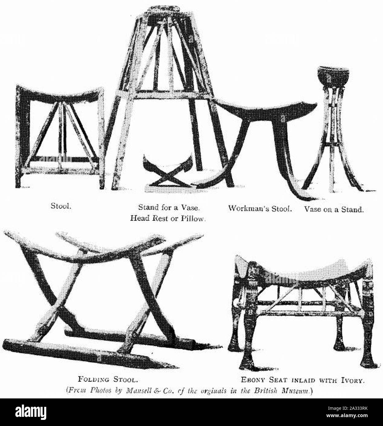 Examples of Egyptian Furniture Stock Photo