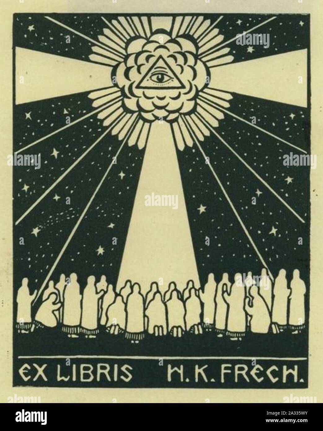 Exlibris von Hugo Karl Frech (1883-1945). Stock Photo