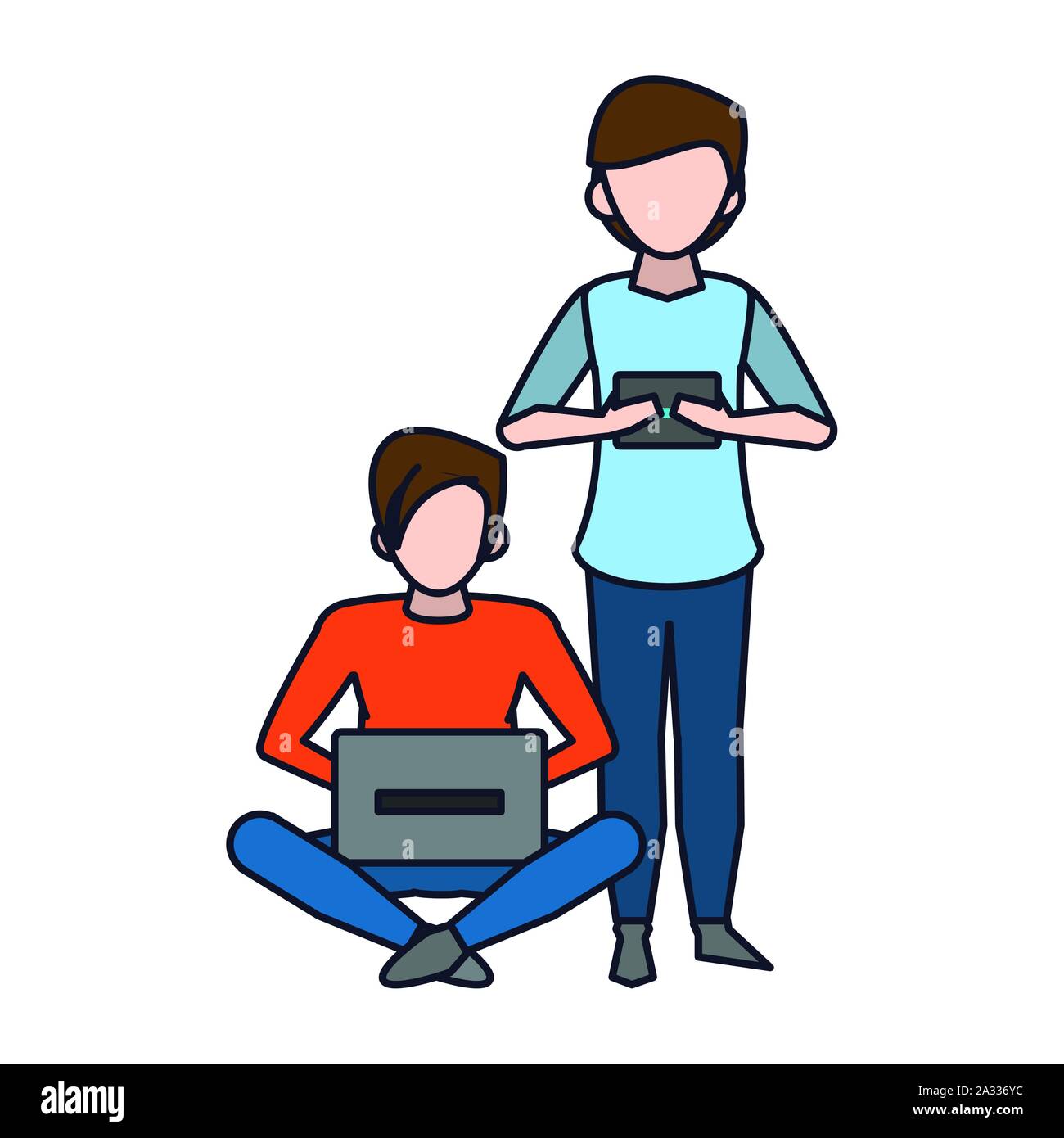 people and technology isolated icon Stock Vector Image & Art - Alamy