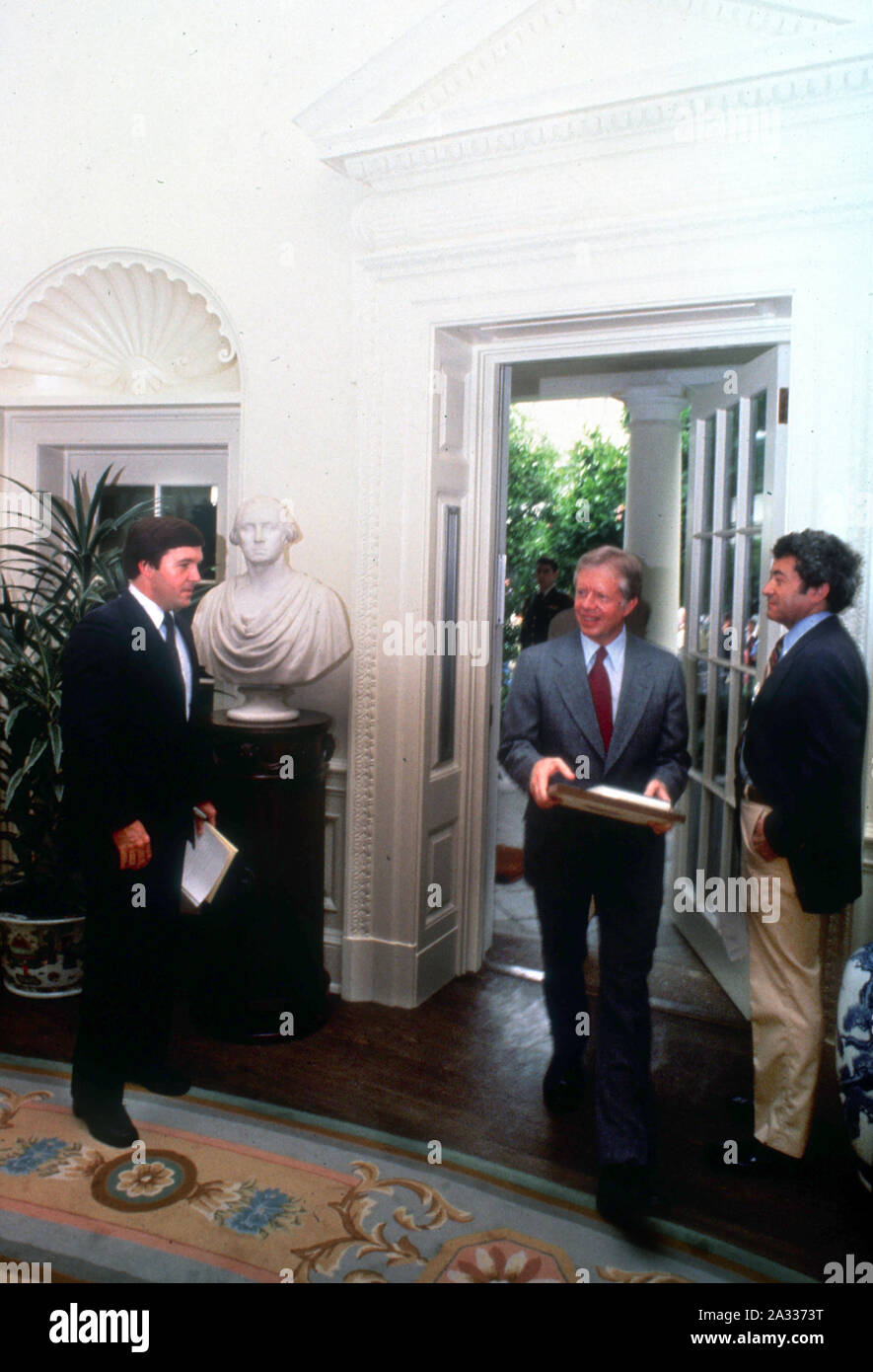 A 28 MG IMAGE OF The Carter Years. President Carte enters the Oval
