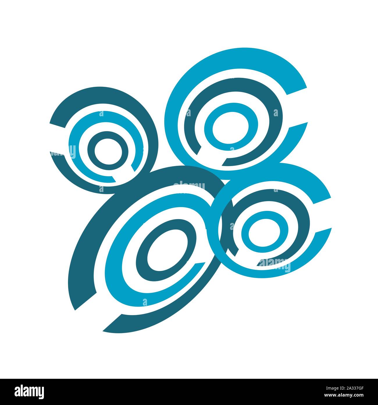 abstract swirl rotation circle logo design vector graphic element template Stock Vector